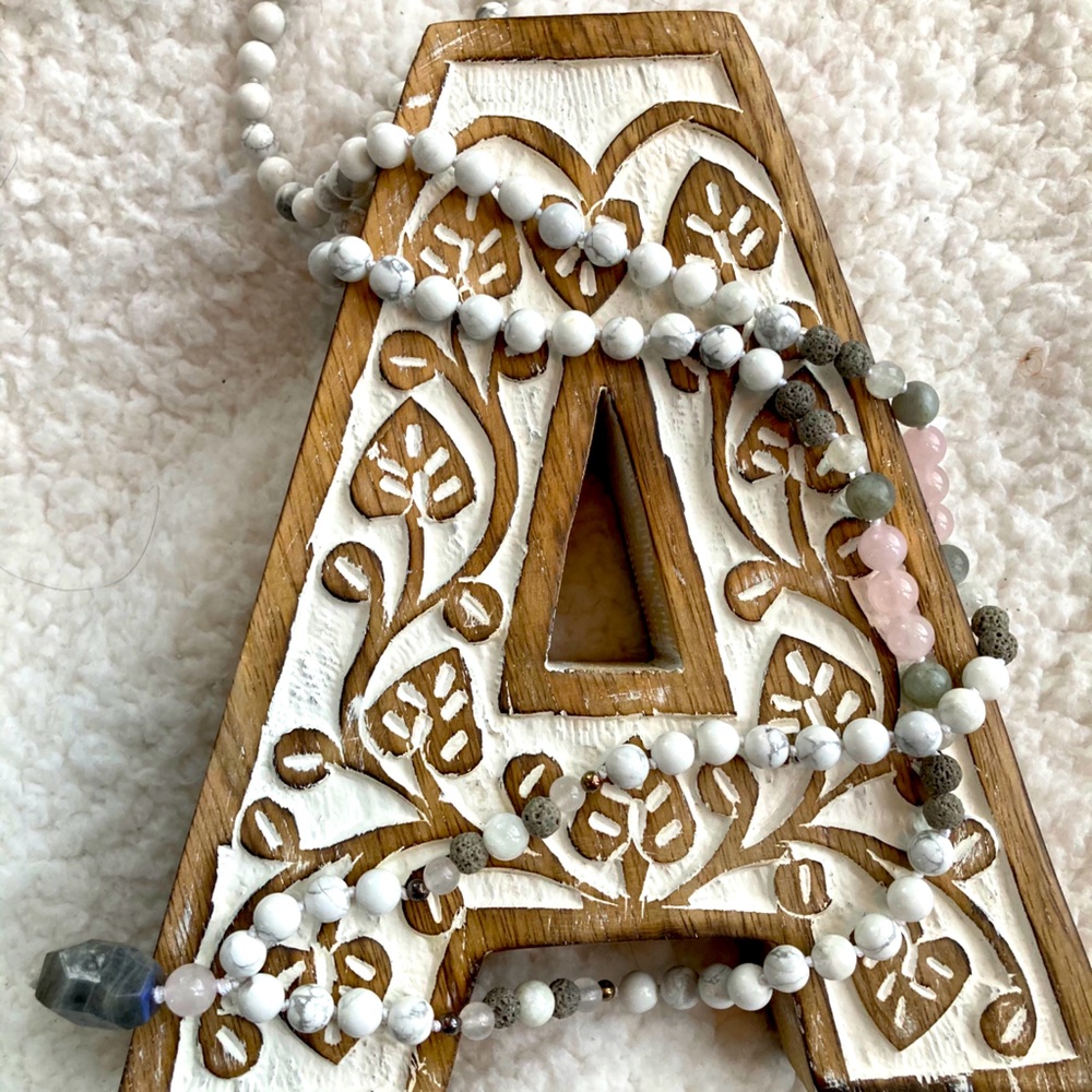 Custom hand knotted 108 bead mala